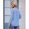 Zeagoo Womens Button Down Shirt Long Sleeve Work Blouse with Pocket | Business Clothing, Dressy Casual Shirts, Floral Blouse, Solid Color Office Wear(C-light Blue)