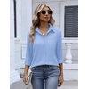 Zeagoo Womens Button Down Shirt Long Sleeve Work Blouse with Pocket | Business Clothing, Dressy Casual Shirts, Floral Blouse, Solid Color Office Wear(C-light Blue)