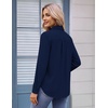 Zeagoo Womens Button Down Shirt Long Sleeve Work Blouse with Pocket | Business Clothing, Dressy Casual Shirts, Floral Blouse, Solid Color Office Wear(C-navy Blue)