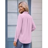 Zeagoo Womens Button Down Shirt Long Sleeve Work Blouse with Pocket | Business Clothing, Dressy Casual Shirts, Floral Blouse, Solid Color Office Wear(C-pink)