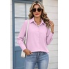Zeagoo Womens Button Down Shirt Long Sleeve Work Blouse with Pocket | Business Clothing, Dressy Casual Shirts, Floral Blouse, Solid Color Office Wear(C-pink)