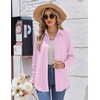 Zeagoo Womens Button Down Shirt Long Sleeve Work Blouse with Pocket | Business Clothing, Dressy Casual Shirts, Floral Blouse, Solid Color Office Wear(C-pink)
