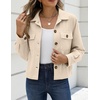 Zeagoo Womens Fashion Cropped Jacket Corduroy Button Down Long Sleeve Shirt | Crop Top, Trendy Outfits, Fall Winter Coats(Apricot)