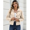 Zeagoo Womens Fashion Cropped Jacket Corduroy Button Down Long Sleeve Shirt | Crop Top, Trendy Outfits, Fall Winter Coats(Apricot)