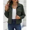 Zeagoo Womens Fashion Cropped Jacket Corduroy Button Down Long Sleeve Shirt | Crop Top, Trendy Outfits, Fall Winter Coats(Army Green)