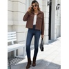 Zeagoo Womens Fashion Cropped Jacket Corduroy Button Down Long Sleeve Shirt | Crop Top, Trendy Outfits, Fall Winter Coats(Brown)