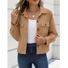 Zeagoo Womens Fashion Cropped Jacket Corduroy Button Down Long Sleeve Shirt | Crop Top, Trendy Outfits, Fall Winter Coats(Camel)
