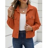 Zeagoo Womens Fashion Cropped Jacket Corduroy Button Down Long Sleeve Shirt | Crop Top, Trendy Outfits, Fall Winter Coats(Caramel)