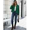 Zeagoo Womens Fashion Cropped Jacket Corduroy Button Down Long Sleeve Shirt | Crop Top, Trendy Outfits, Fall Winter Coats(Dark Green)