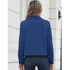 Zeagoo Womens Fashion Cropped Jacket Corduroy Button Down Long Sleeve Shirt | Crop Top, Trendy Outfits, Fall Winter Coats(Navy)