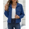 Zeagoo Womens Fashion Cropped Jacket Corduroy Button Down Long Sleeve Shirt | Crop Top, Trendy Outfits, Fall Winter Coats(Navy)