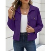 Zeagoo Womens Fashion Cropped Jacket Corduroy Button Down Long Sleeve Shirt | Crop Top, Trendy Outfits, Fall Winter Coats(Purple)