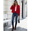 Zeagoo Womens Fashion Cropped Jacket Corduroy Button Down Long Sleeve Shirt | Crop Top, Trendy Outfits, Fall Winter Coats(Red)