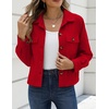 Zeagoo Womens Fashion Cropped Jacket Corduroy Button Down Long Sleeve Shirt | Crop Top, Trendy Outfits, Fall Winter Coats(Red)