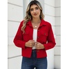 Zeagoo Womens Fashion Cropped Jacket Corduroy Button Down Long Sleeve Shirt | Crop Top, Trendy Outfits, Fall Winter Coats(Red)