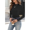 Zeagoo Womens Long Sleeve Shirts Mock Neck Ribbed Top Slim Fit Basic Tee | Going Out Tops, Basic Tight Shirts, Fitted Undershirts, Lightweight Layering, Women Work Clothes(Black)