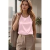 Zeagoo Womens Satin Tank Top Pleated Sleeveless Blouse Dressy Casual Tops Crewneck Silk Shirts Business Summer Clothes(Pink)