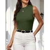 Zeagoo Womens Sleeveless Tops Turtleneck Sweater Business Casual Outfits | Mock Neck Tops for Women Slim Fit Tank Top Sleeveless Sweater Dressy Casual Basic Business Work Summer Outfits(Green)