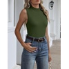 Zeagoo Womens Sleeveless Tops Turtleneck Sweater Business Casual Outfits | Mock Neck Tops for Women Slim Fit Tank Top Sleeveless Sweater Dressy Casual Basic Business Work Summer Outfits(Green)