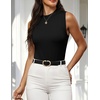 Zeagoo Womens Sleeveless Tops Turtleneck Sweater Business Casual Outfits | Mock Neck Tops for Women Slim Fit Tank Top Sleeveless Sweater Dressy Casual Basic Business Work Summer Outfits(Black)