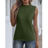 Zeagoo Womens Sleeveless Tops Turtleneck Sweater Business Casual Outfits | Mock Neck Tops for Women Slim Fit Tank Top Sleeveless Sweater Dressy Casual Basic Business Work Summer Outfits(Green)