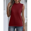 Zeagoo Womens Sleeveless Tops Turtleneck Sweater Business Casual Outfits | Mock Neck Tops for Women Slim Fit Tank Top Sleeveless Sweater Dressy Casual Basic Business Work Summer Outfits(Wine Red)