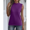 Zeagoo Womens Sleeveless Tops Turtleneck Sweater Business Casual Outfits | Mock Neck Tops for Women Slim Fit Tank Top Sleeveless Sweater Dressy Casual Basic Business Work Summer Outfits(Purple)