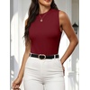 Zeagoo Womens Sleeveless Tops Turtleneck Sweater Business Casual Outfits | Mock Neck Tops for Women Slim Fit Tank Top Sleeveless Sweater Dressy Casual Basic Business Work Summer Outfits(Wine Red)