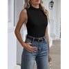 Zeagoo Womens Sleeveless Tops Turtleneck Sweater Business Casual Outfits | Mock Neck Tops for Women Slim Fit Tank Top Sleeveless Sweater Dressy Casual Basic Business Work Summer Outfits(Black)