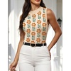 Zeagoo Womens Sleeveless Tops Turtleneck Sweater Business Casual Outfits | Mock Neck Tops for Women Slim Fit Tank Top Sleeveless Sweater Dressy Casual Basic Business Work Summer Outfits(Floral Apricot)