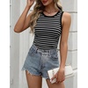 Zeagoo Womens Tank Tops 2026 Sleeveless Summer Tops High Neck Ribbed Knit Shirts Casual Basic Ruched Tops(Stripe Black)