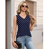 Zeagoo Womens Tank Tops Pleated V Neck Business Casual Sleeveless Shirts Trendy Dressy Textured Summer Work Blouse(Jh379 Polka Dots)