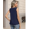 Zeagoo Womens Tank Tops Pleated V Neck Business Casual Sleeveless Shirts Trendy Dressy Textured Summer Work Blouse(Jh379 Polka Dots)