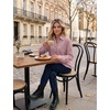 Zeagoo Womens Waffle Knit Shacket Collared Button Down Shirts Casual Long Sleeve Lightweight Blouses Tops with Pocket(Blush Rose)