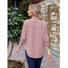 Zeagoo Womens Waffle Knit Shacket Collared Button Down Shirts Casual Long Sleeve Lightweight Blouses Tops with Pocket(Blush Rose)