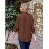 Zeagoo Womens Waffle Knit Shacket Collared Button Down Shirts Casual Long Sleeve Lightweight Blouses Tops with Pocket(Coffee)