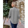 Zeagoo Womens Waffle Knit Shacket Collared Button Down Shirts Casual Long Sleeve Lightweight Blouses Tops with Pocket(Grey)
