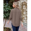 Zeagoo Womens Waffle Knit Shacket Collared Button Down Shirts Casual Long Sleeve Lightweight Blouses Tops with Pocket(Khaki)