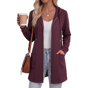 Zeagoo Hoodies for Women Sweatshirt Fall Zip up Jacket 2026 S-3XL(Dark Red)