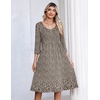 Zeagoo 3/4 Sleeve Women’s Dress Pleated Midi Dresses 2026 Floral T Shirt Dress with Pockets Casual Flowy A-Line Dresses(Floral Brown)