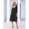 Zeagoo 3/4 Sleeve Women’s Dress Pleated Midi Dresses 2026 Floral T Shirt Dress with Pockets Casual Flowy A-Line Dresses(Polka Dots)