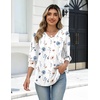 Zeagoo Womens 3/4 Sleeve V Neck T Shirts Dressy Casual Tops | Business Work Tops, Going Out Blouse, Early Fall Fashion Outfits, Soft Basic Tee(01-bf290)