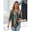 Zeagoo Womens 3/4 Sleeve V Neck T Shirts Dressy Casual Tops | Business Work Tops, Going Out Blouse, Early Fall Fashion Outfits, Soft Basic Tee(01-cx289)