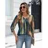 Zeagoo Womens 3/4 Sleeve V Neck T Shirts Dressy Casual Tops | Business Work Tops, Going Out Blouse, Early Fall Fashion Outfits, Soft Basic Tee(01-cx289)