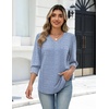 Zeagoo Womens 3/4 Sleeve V Neck T Shirts Dressy Casual Tops | Business Work Tops, Going Out Blouse, Early Fall Fashion Outfits, Soft Basic Tee(01-tz273)