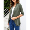 Zeagoo Women’s Open Front Cardigan 2026 Spring Summer Lightweight 3/4 Sleeve Draped Ruffles Cardigans S-3XL(Army Green)