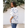 Zeagoo Women’s Open Front Cardigan 2026 Spring Summer Lightweight 3/4 Sleeve Draped Ruffles Cardigans S-3XL(Floral Blue)