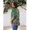 Zeagoo Women’s Open Front Cardigan 2026 Spring Summer Lightweight 3/4 Sleeve Draped Ruffles Cardigans S-3XL(Floral Green)