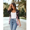 Zeagoo Women’s Open Front Cardigan 2026 Spring Summer Lightweight 3/4 Sleeve Draped Ruffles Cardigans S-3XL(Floral Pink)