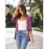 Zeagoo Women’s Open Front Cardigan 2026 Spring Summer Lightweight 3/4 Sleeve Draped Ruffles Cardigans S-3XL(Floral Purple)